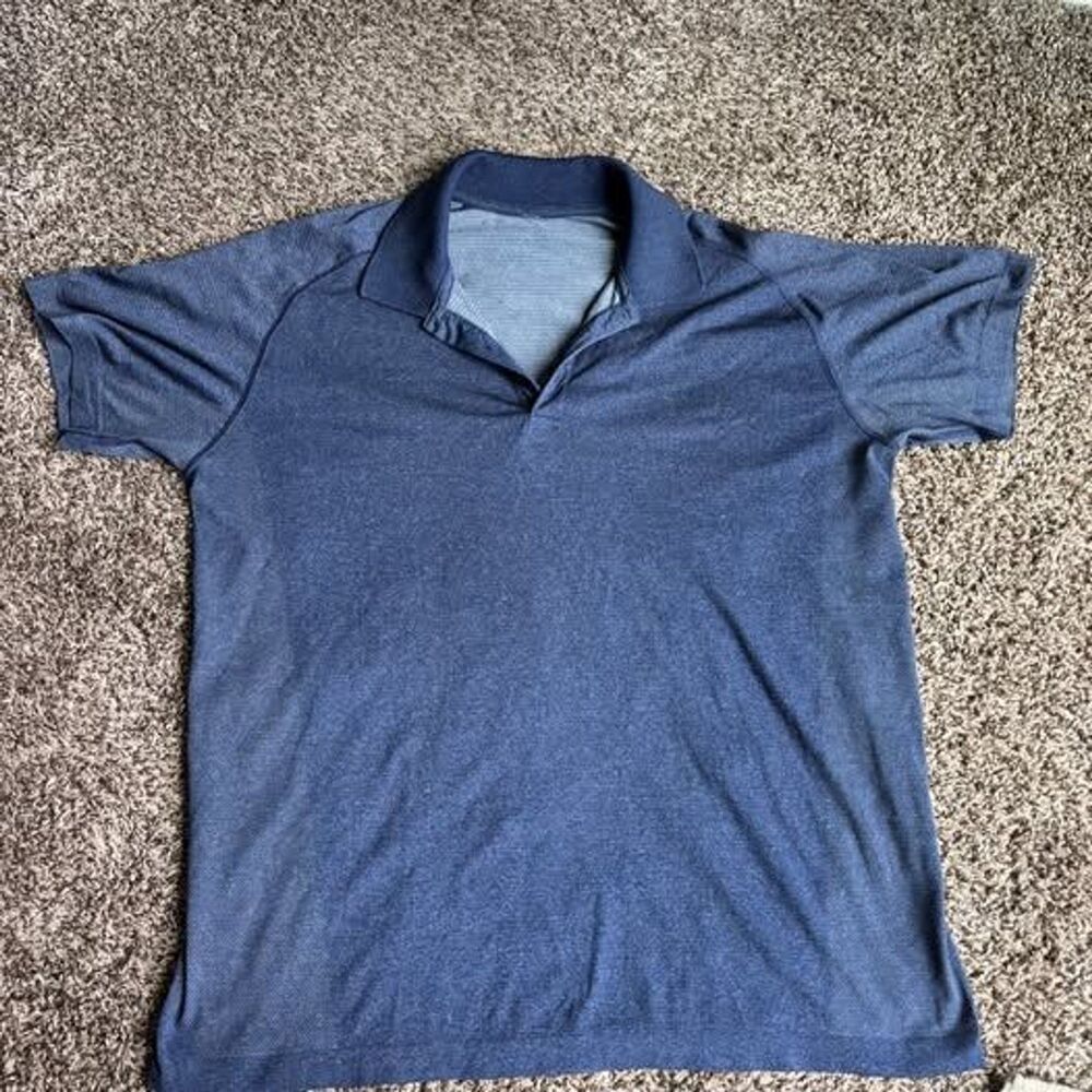 lululemon Metal Vent Tech Polo Navy Blue Mens 2XL